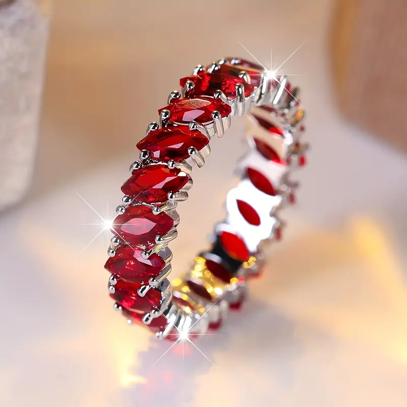 Bague Vintage en Cristal Rouge