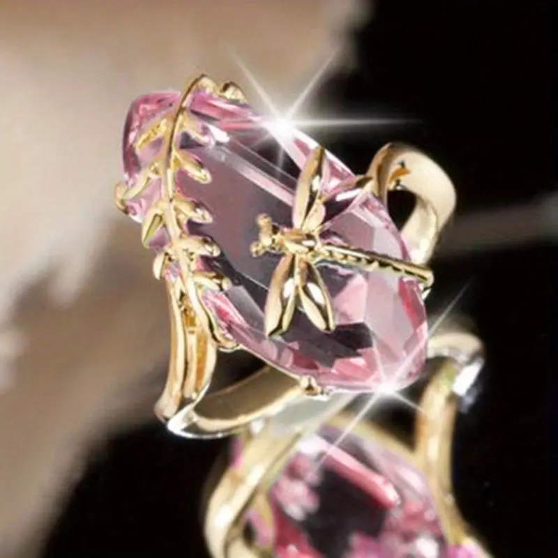 Bague avec éléments naturels et cristal rose
