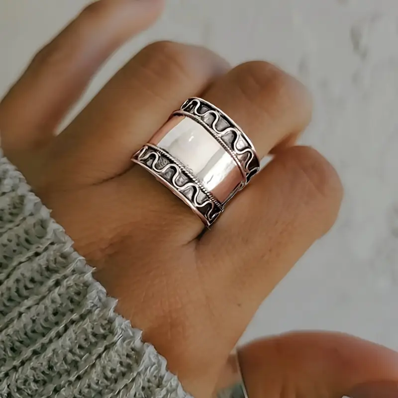 Bague épaisse vintage plaquée argent