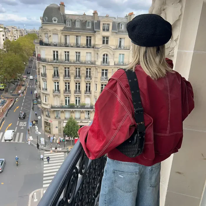 Cerise | Veste contrastée surdimensionnée