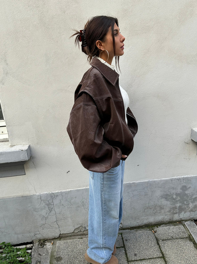 Cerise | Veste contrastée surdimensionnée