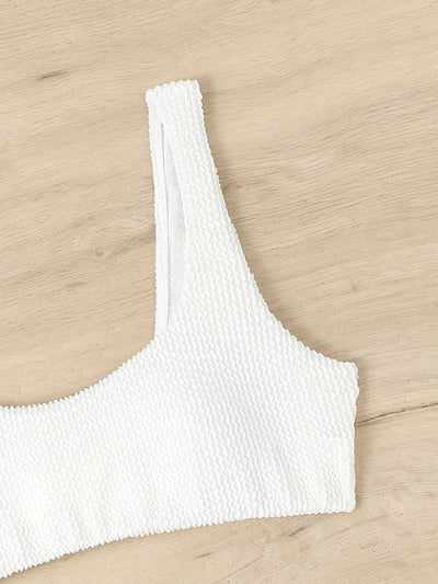 Maillot de bain torsadé pour femme avec tissu ondulé à volants