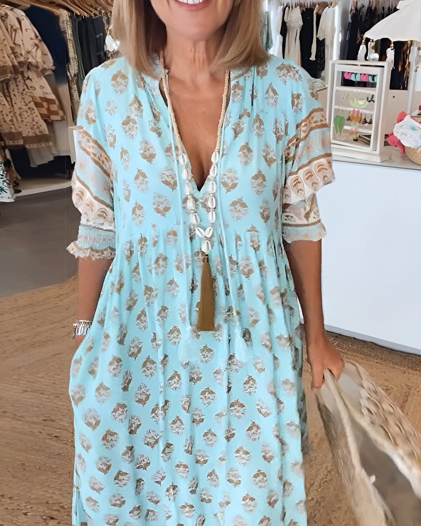MAËLIA™ | Robe Printanière Élégante