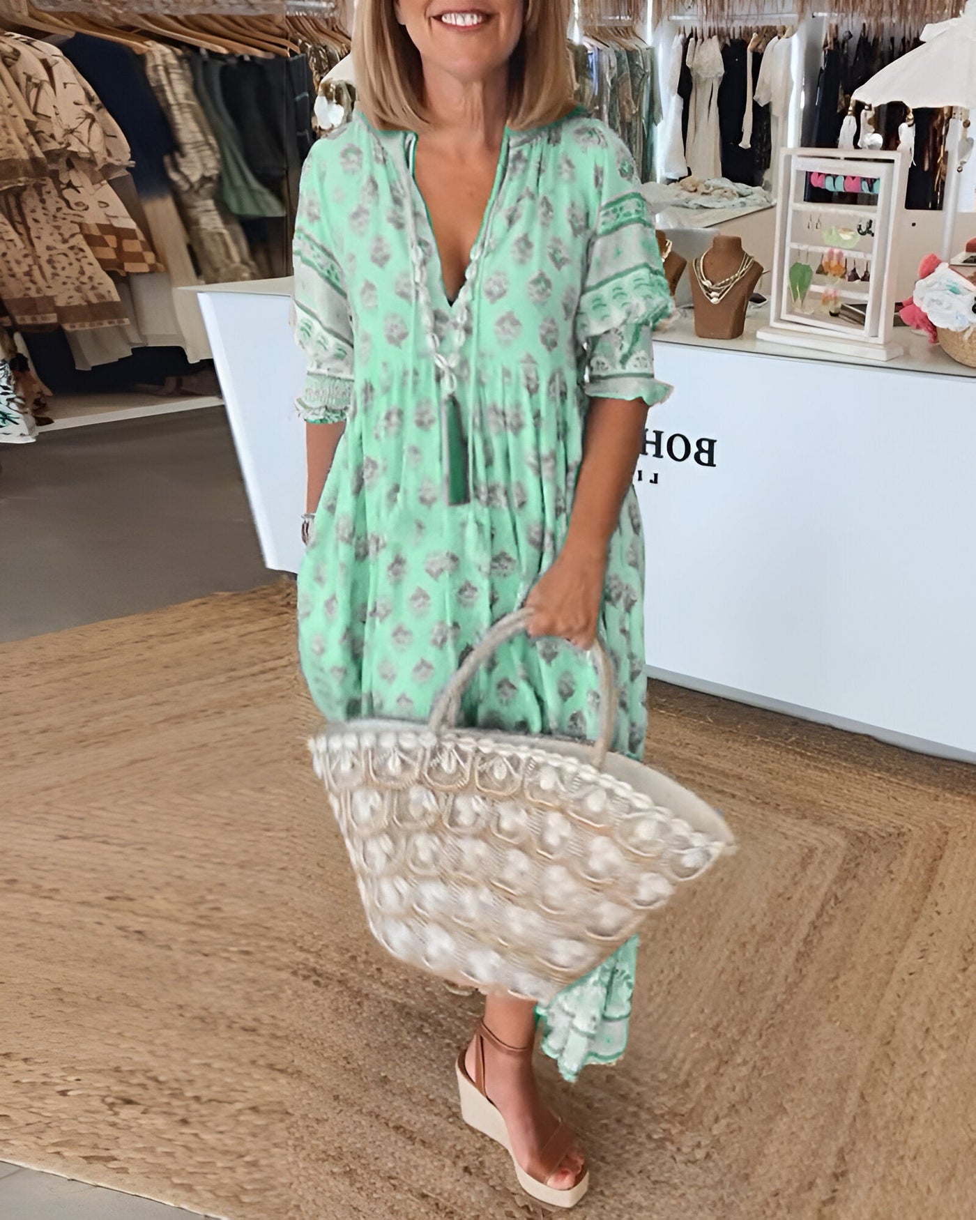 MAËLIA™ | Robe Printanière Élégante