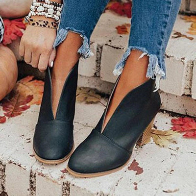 Bottines femme – Coupe fuselée élégante – Finition mate douce – Talon bloc stable