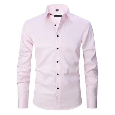 Polo homme – Coupe slim – Tissu respirant infroissable – Manches longues formel
