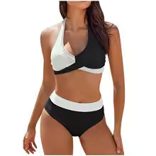 Bikini femme – Haut push-up dos nu – Bas tanga coupe flatteuse – Tissu respirant