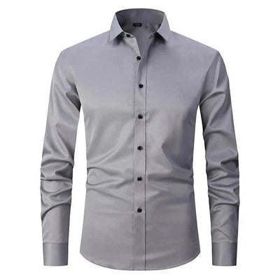 Polo homme – Coupe slim – Tissu respirant infroissable – Manches longues formel