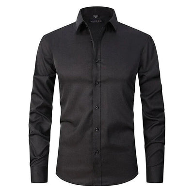 Polo homme – Coupe slim – Tissu respirant infroissable – Manches longues formel