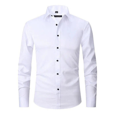 Polo homme – Coupe slim – Tissu respirant infroissable – Manches longues formel