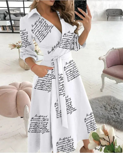 Robe portefeuille femme – Coupe ajustée – Tissu luxe doux – Manches 3/4 – Col tailleur