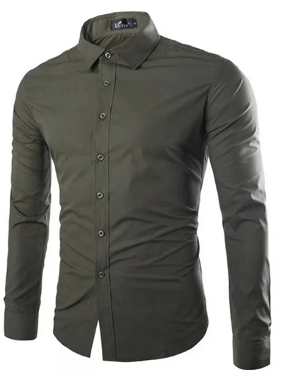 Chemise habillée homme – Coupe slim – Tissu respirant – Entretien facile – Manches longues