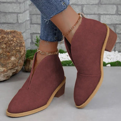 Bottines femme – Coupe fuselée élégante – Finition mate douce – Talon bloc stable