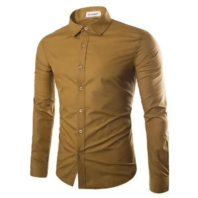 Chemise habillée homme – Coupe slim – Tissu respirant – Entretien facile – Manches longues