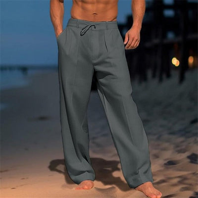 Pantalon de plage basique en lin