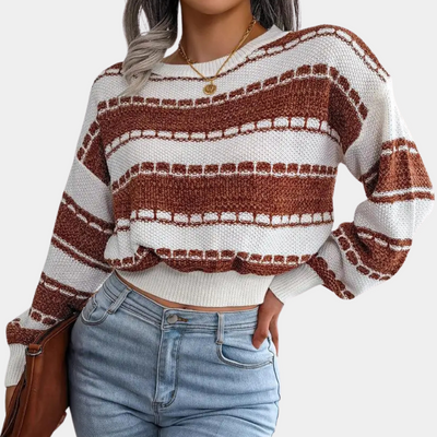 AUDREY - Pull Stylé à Épaules Décalées pour Femmes