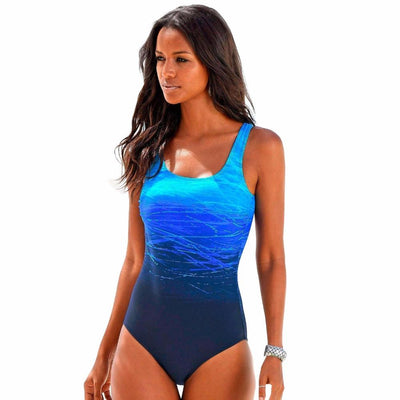 Maillot de bain une pièce femme – Coupe ajustée – Encolure dégagée – Tissu respirant
