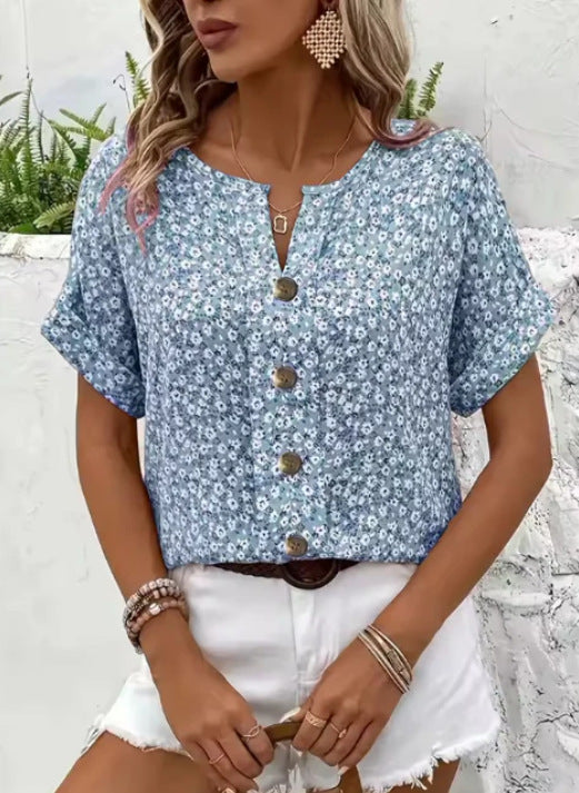 Jelena - Top Floral d'Été Élégant
