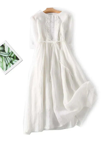 Robe en Lin Verte | Élégance Naturelle | Légère & Respirante
