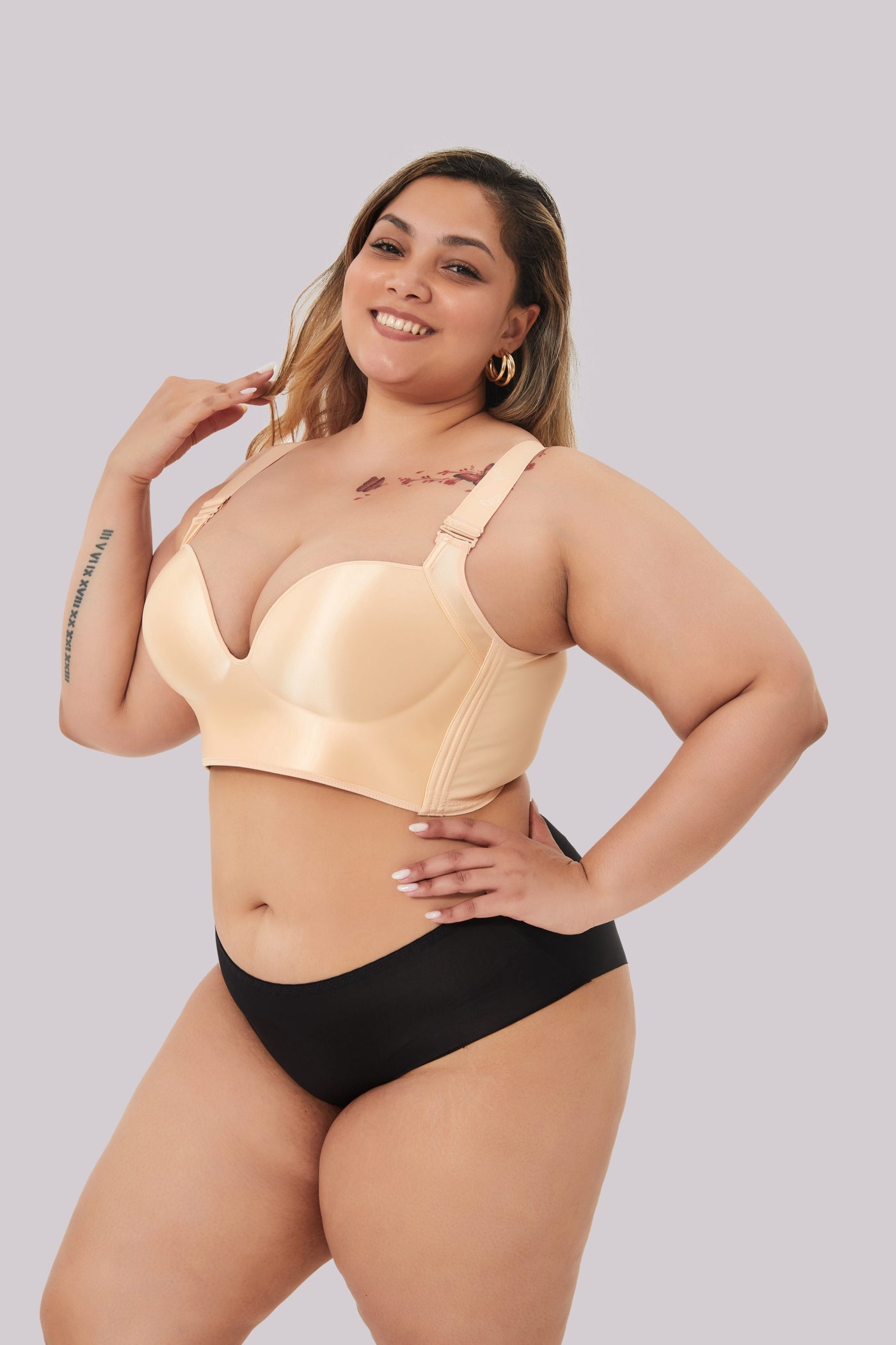 Soutien-gorge gainant femme – Bonnets moulés – Sans coutures – Bretelles réglables