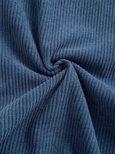 Chemise à capuche en velours côtelé contrasté