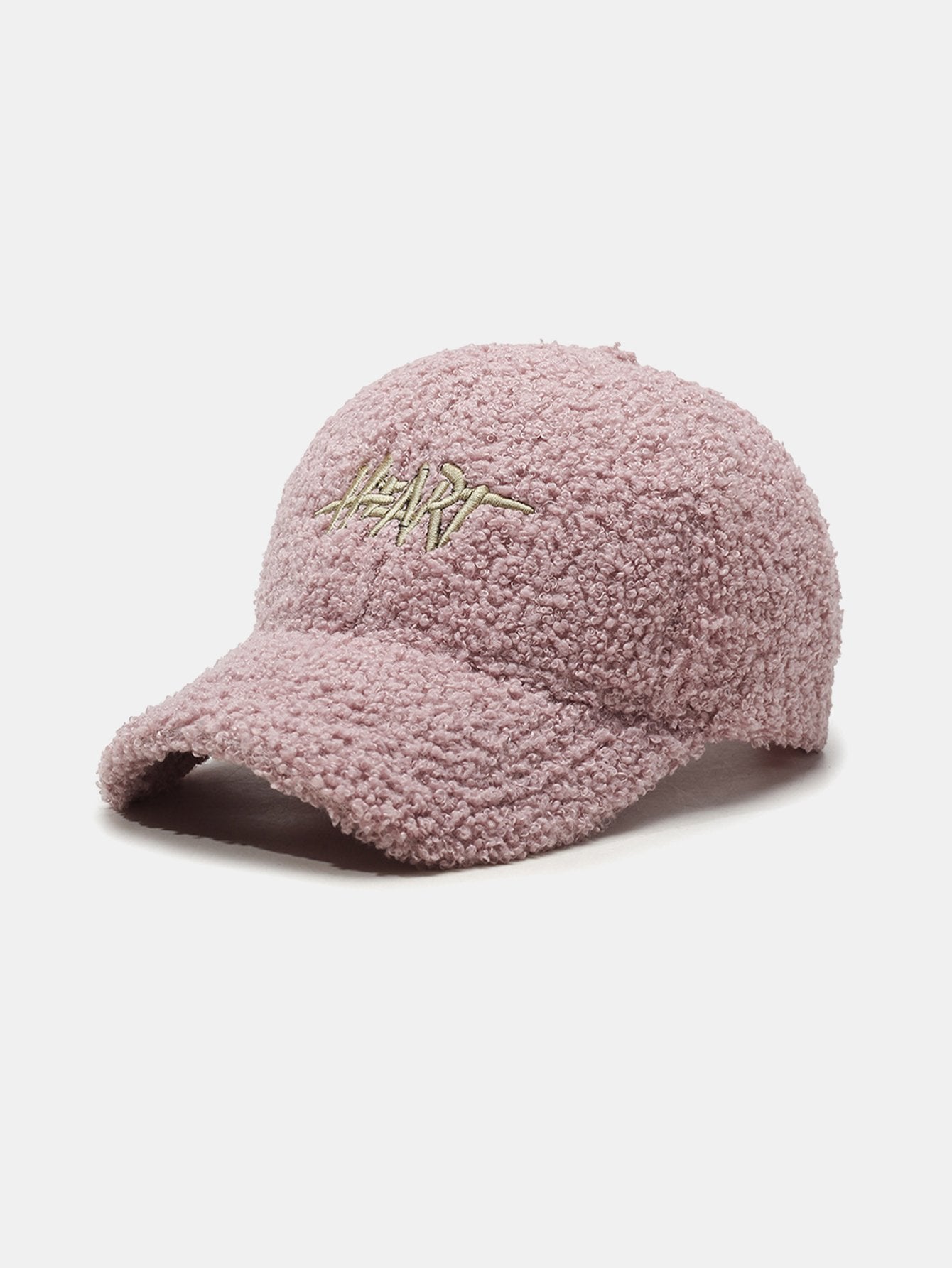 Casquette de baseball en peluche avec broderie cœur
