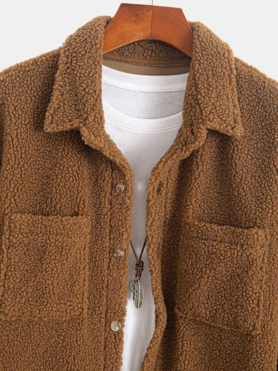 Chemise boutonnée en polaire Teddy