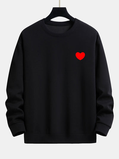 Sweat-shirt décontracté à imprimé cœur