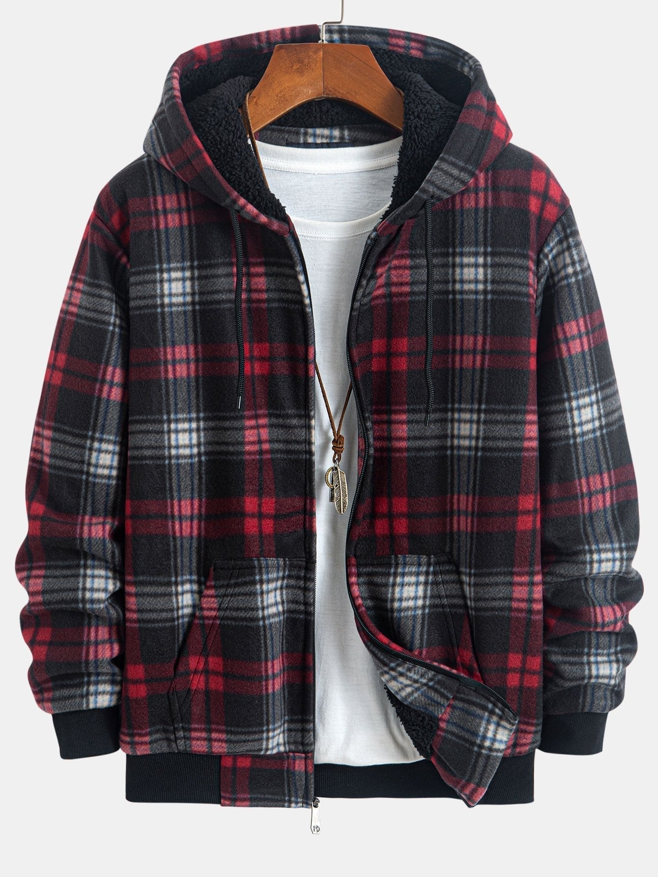 Sweat à capuche en flanelle doublé polaire Teddy