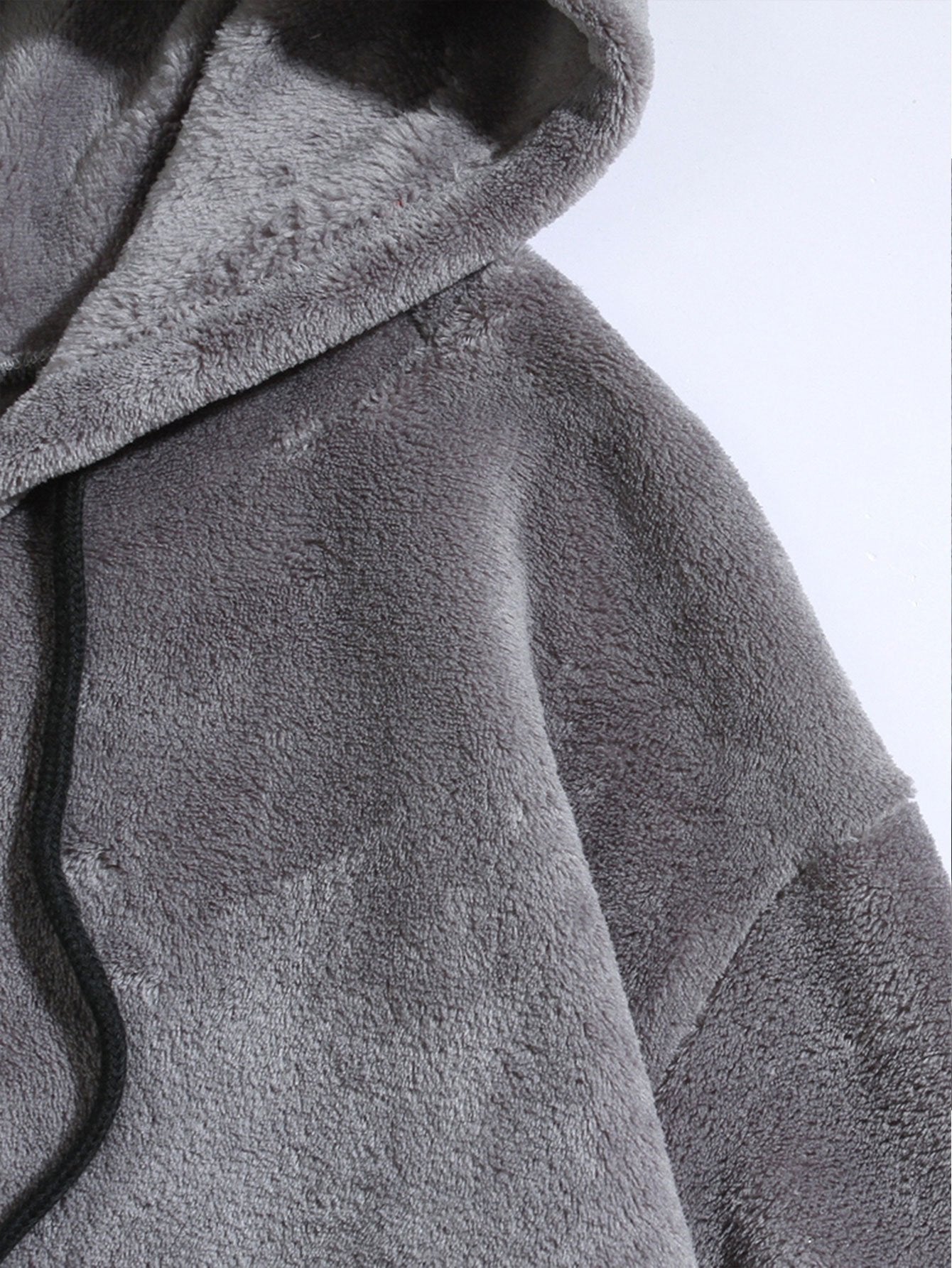 Sweat à capuche en polaire Teddy coupe décontractée avec oreilles