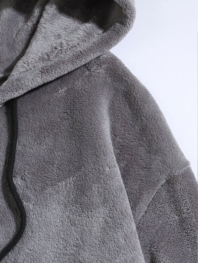 Sweat à capuche en polaire Teddy coupe décontractée avec oreilles