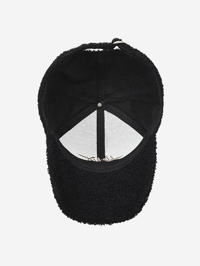 Casquette de baseball en peluche avec broderie cœur