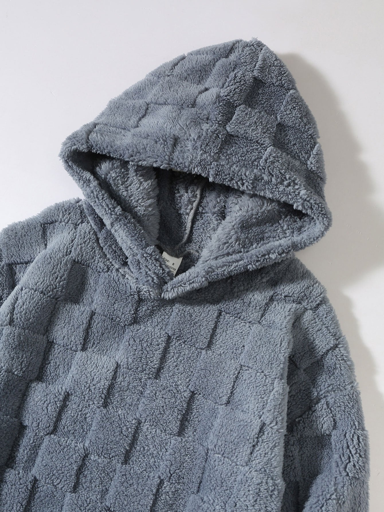 Sweat à capuche Teddy à damier coupe décontractée