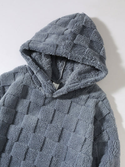 Sweat à capuche Teddy à damier coupe décontractée