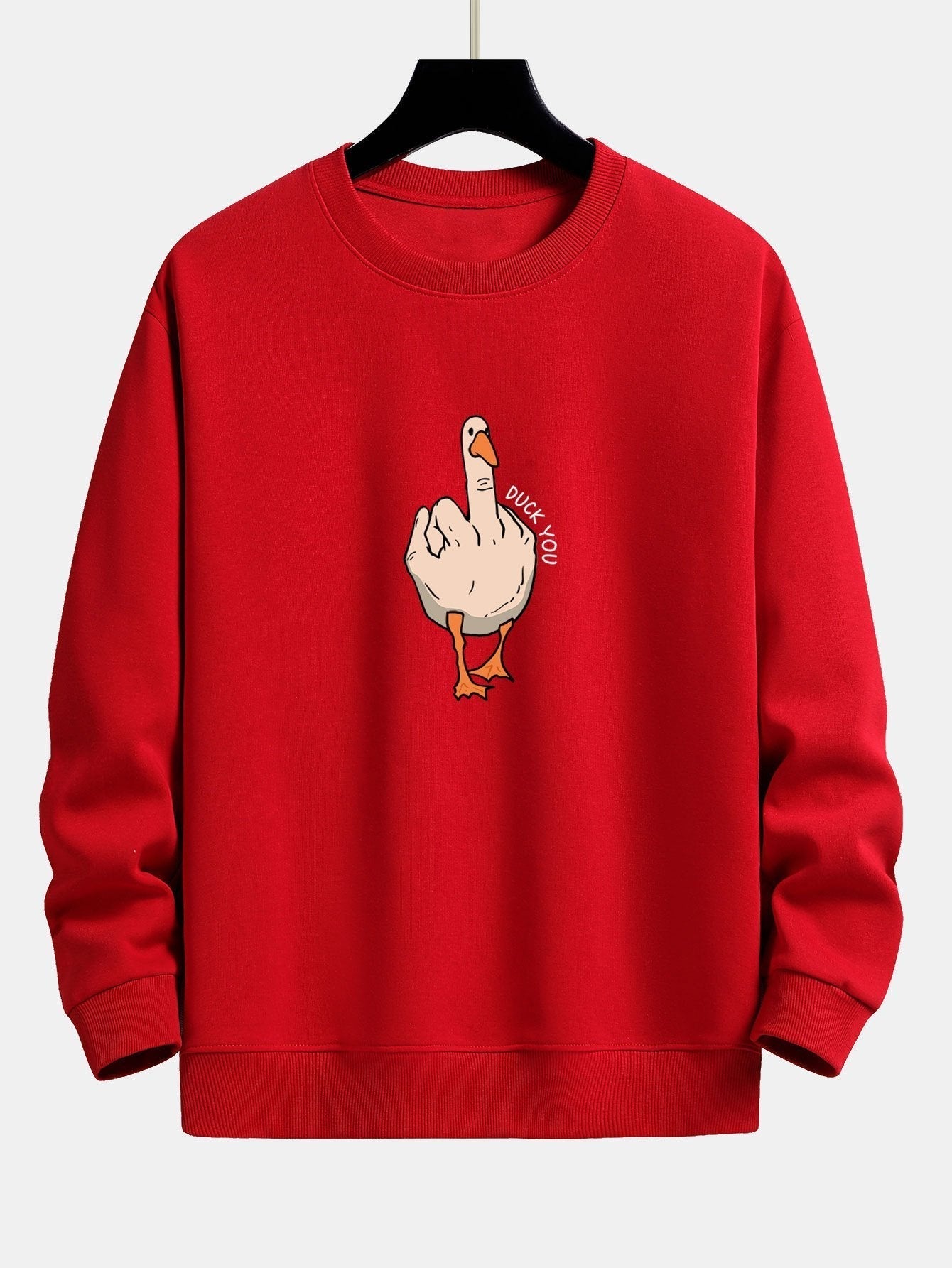 Sweat-shirt décontracté à imprimé oie et slogan