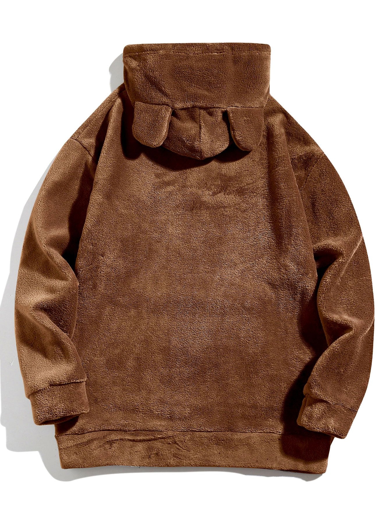 Sweat à capuche en polaire Teddy coupe décontractée avec oreilles