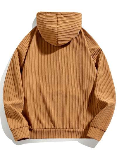 Sweat à capuche en velours côtelé coupe décontractée