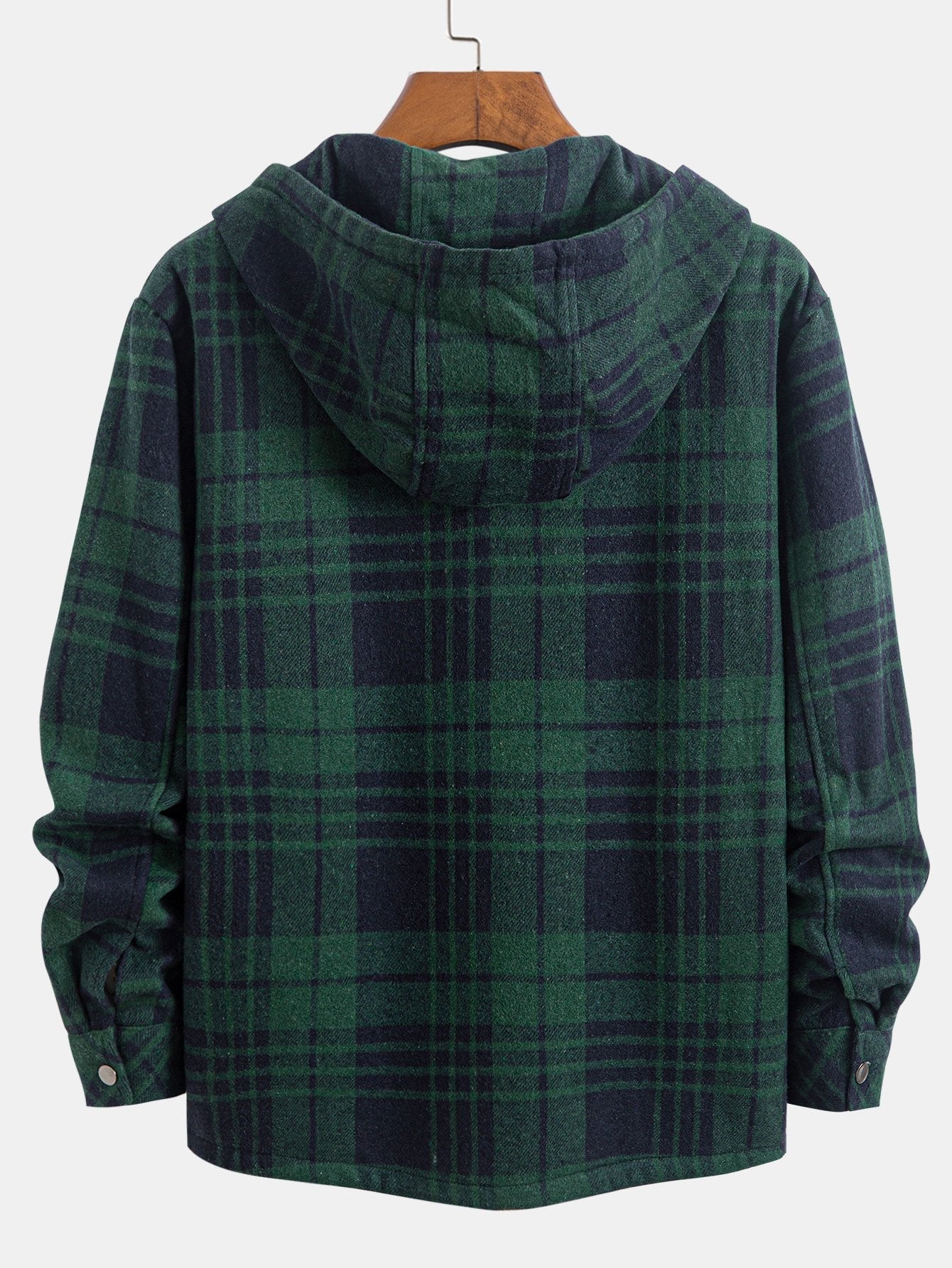 Chemise à capuche en flanelle à carreaux doublée Teddy