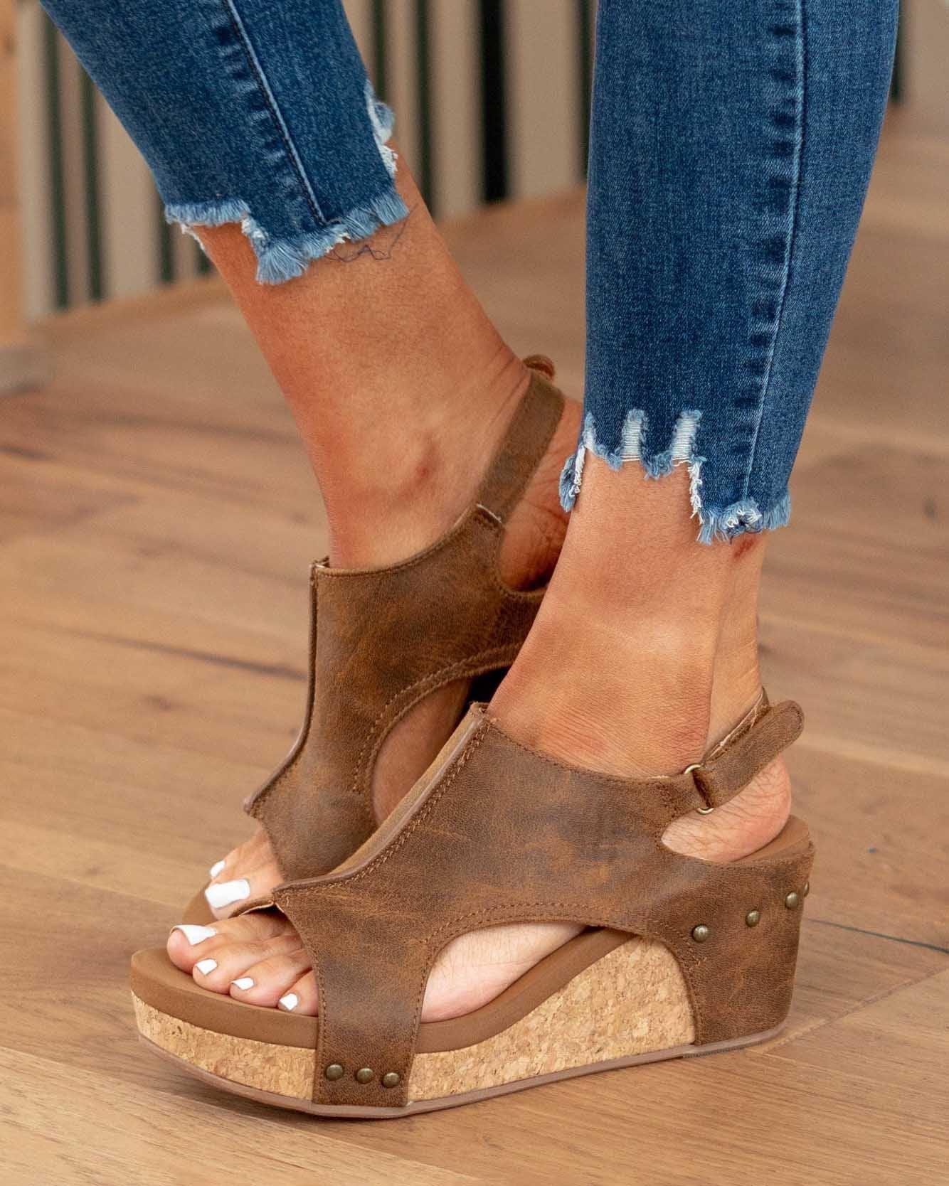 Sandales femme – Bout ouvert ergonomique – Semelle liège – Design ajouré stylé