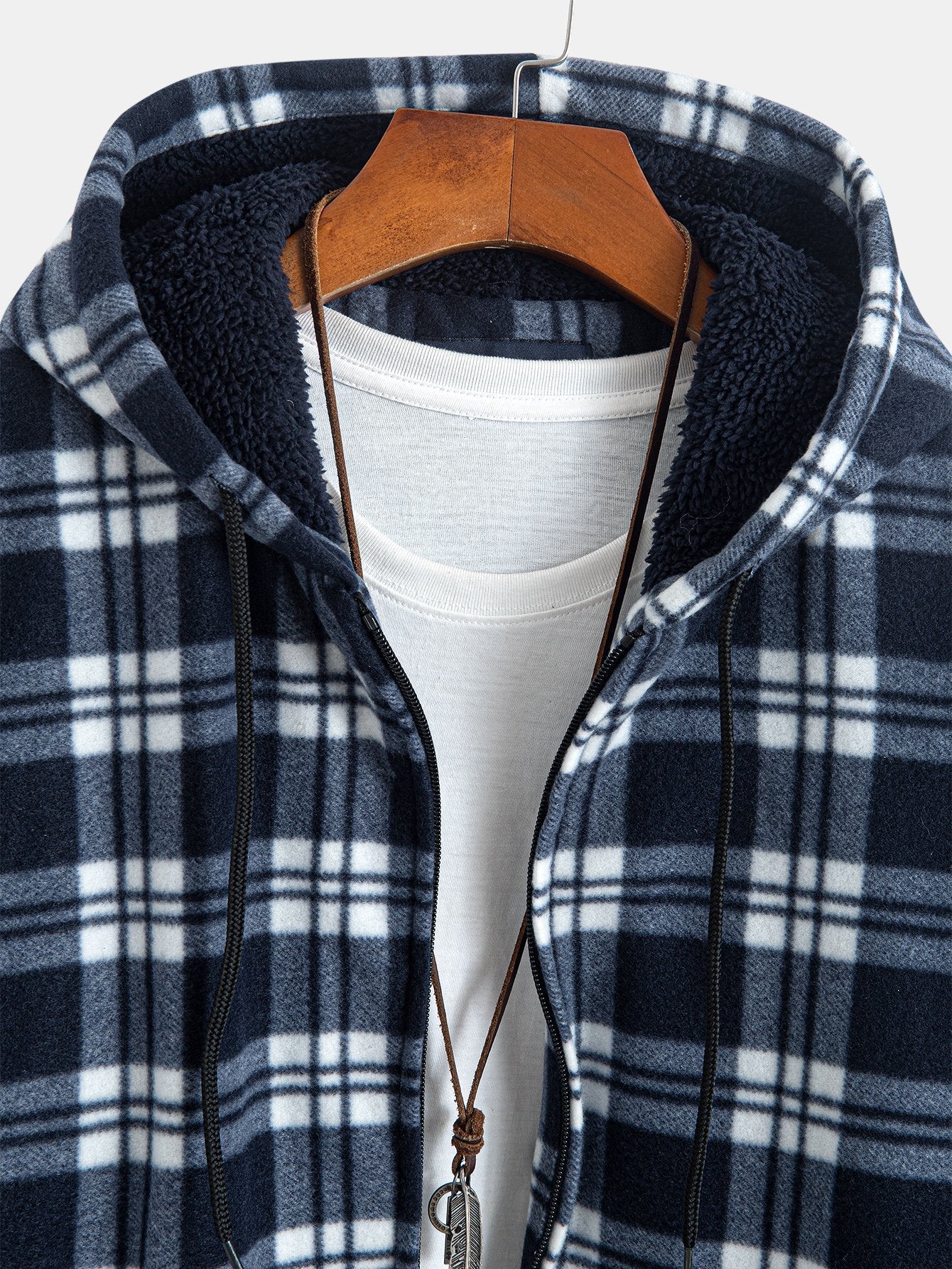 Sweat à capuche en flanelle à carreaux doublé polaire Teddy
