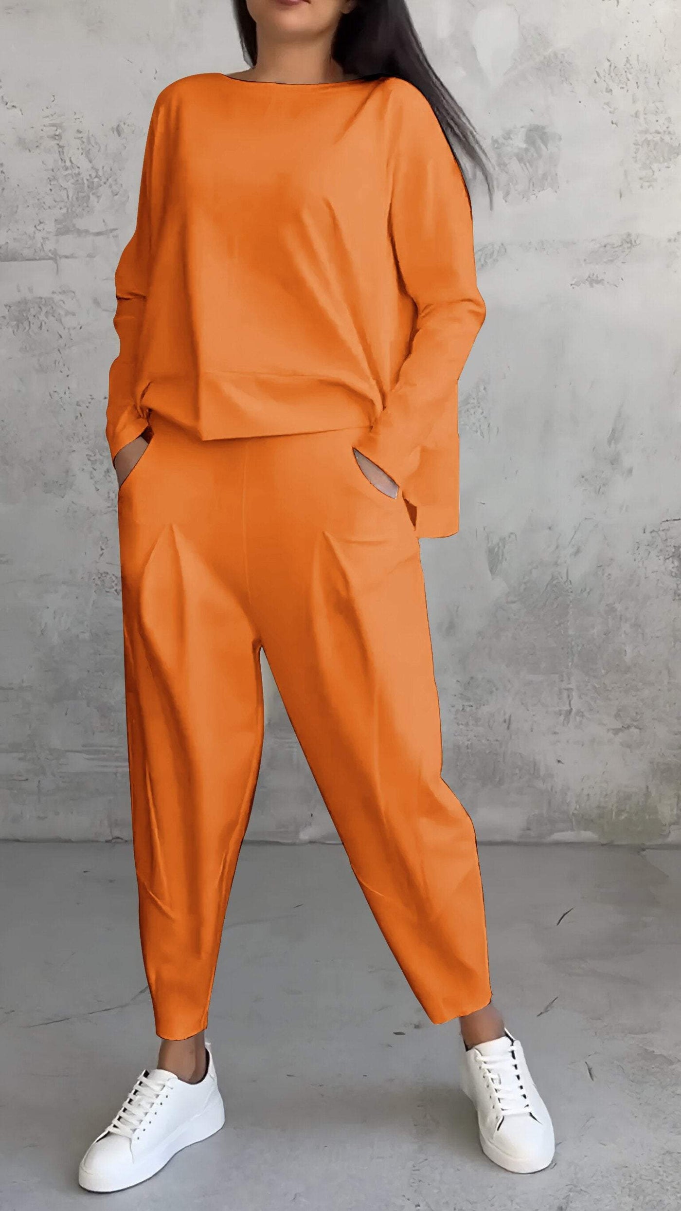 Ensemble Lounge Femme – Coupe Ample – Maille Douce – Pantalon Jambe Droite