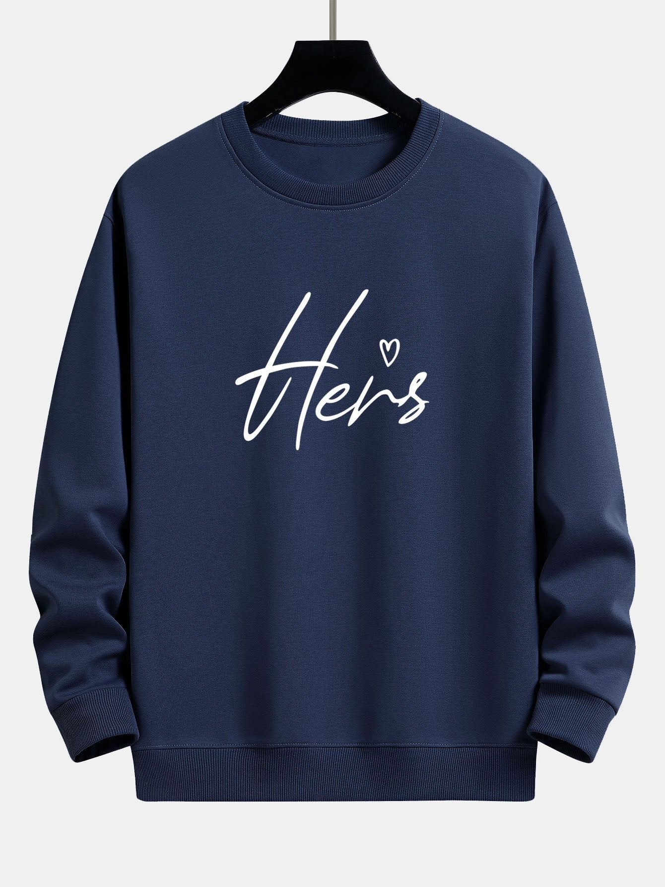 Sweat-shirt décontracté à imprimé couple Hers