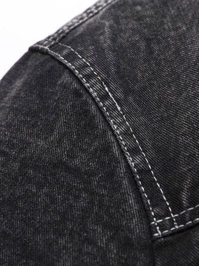 Veste en jean délavée doublée en peluche