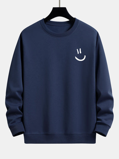Sweat-shirt décontracté à imprimé smiley