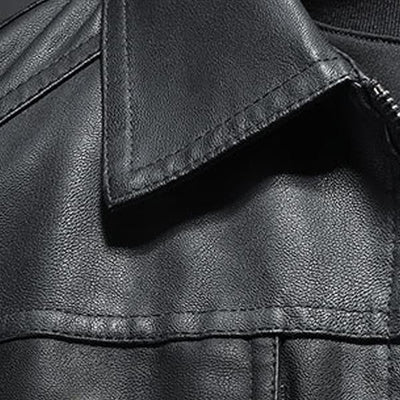 Tomas | Veste en cuir à col pour hommes