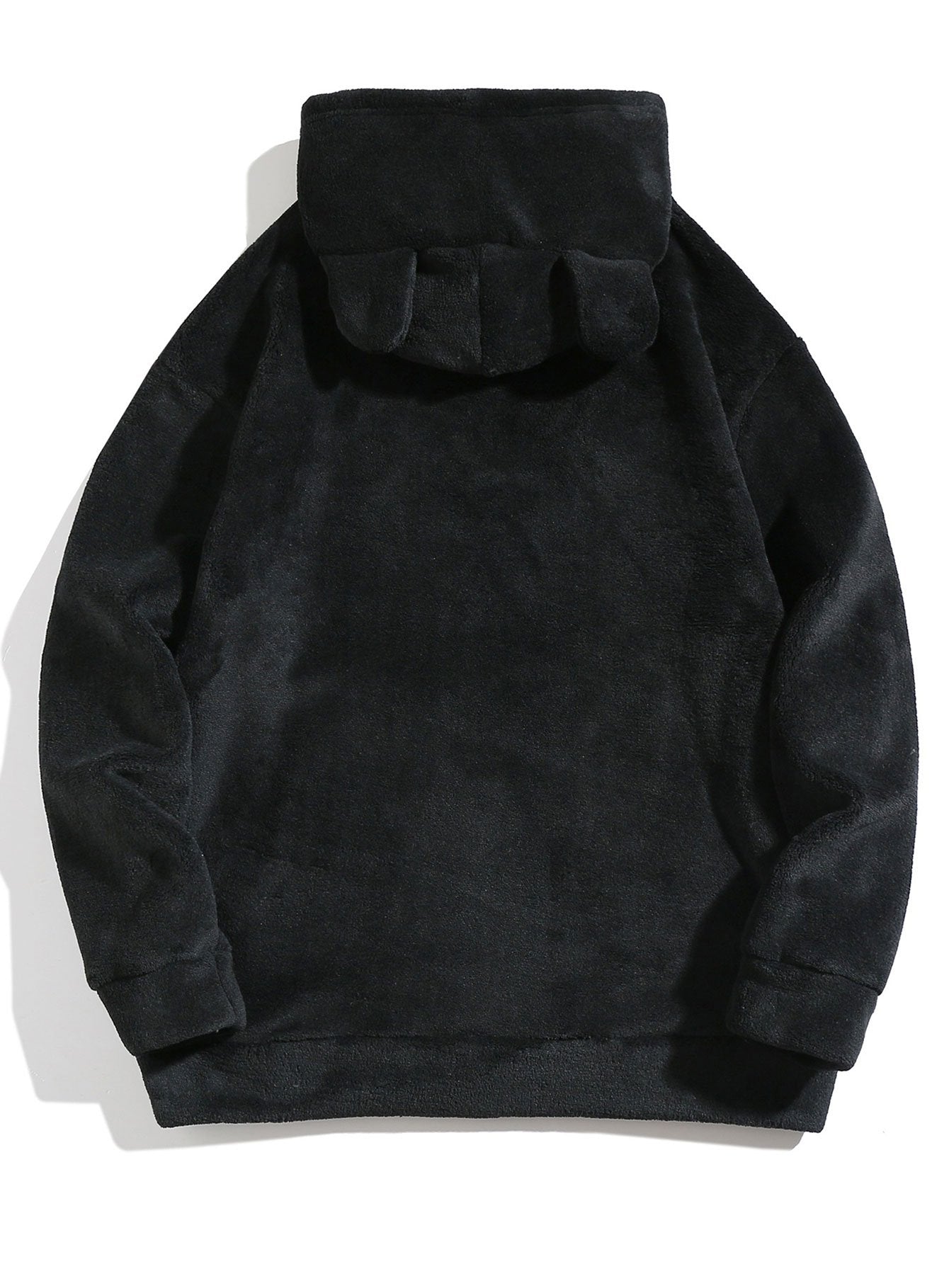 Sweat à capuche en polaire Teddy coupe décontractée avec oreilles