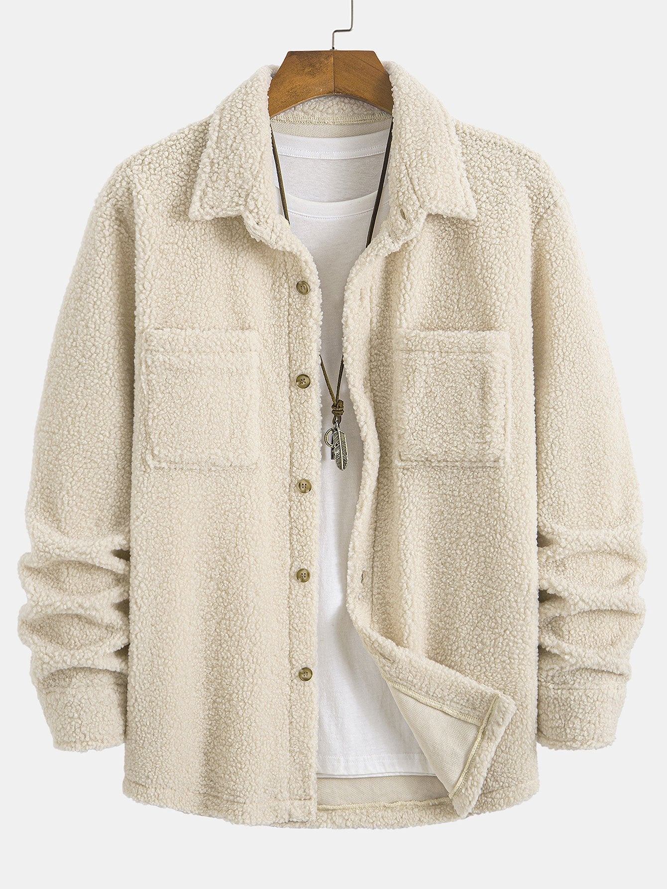 Chemise boutonnée en polaire Teddy