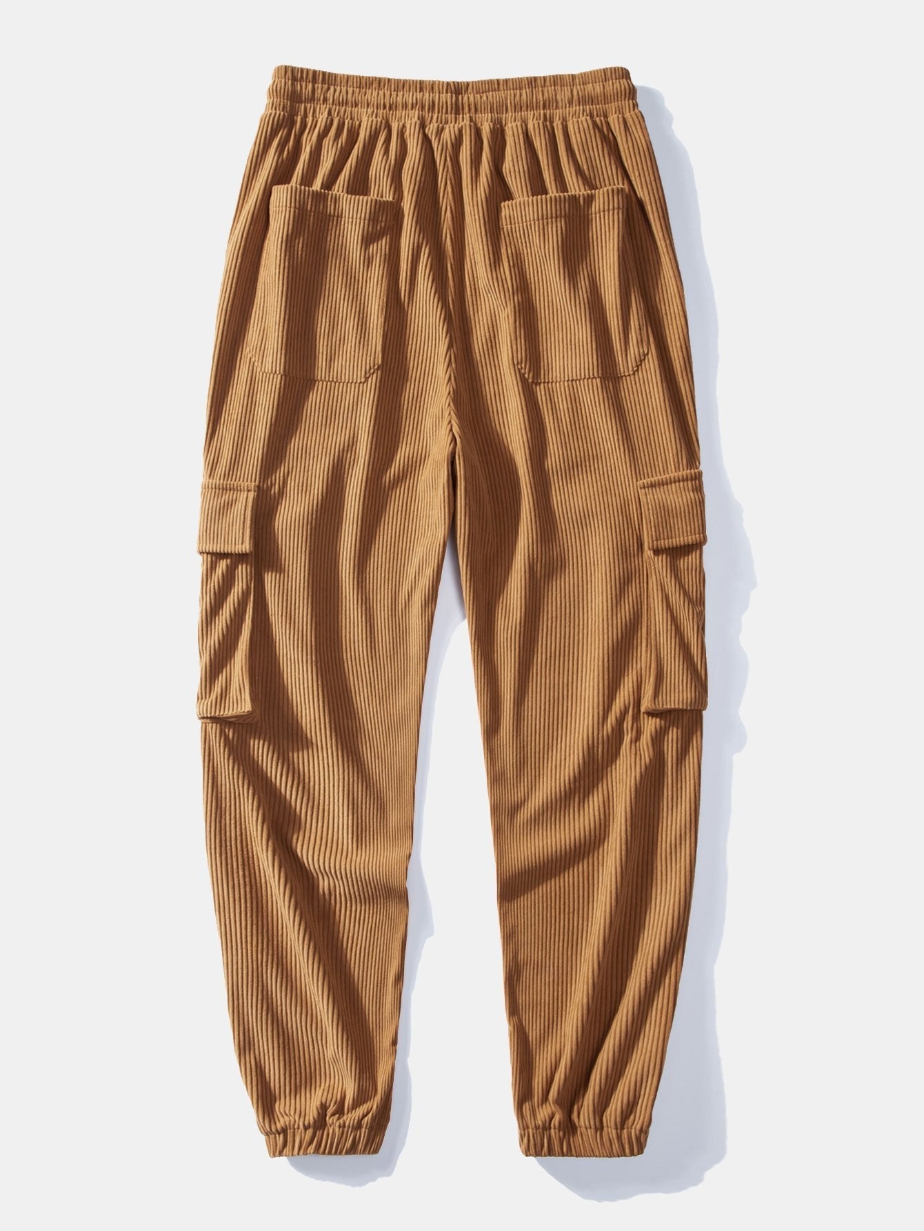 Chemise à capuche en velours côtelé à carreaux en flanelle coupe décontractée et pantalon de jogging cargo en velours côtelé