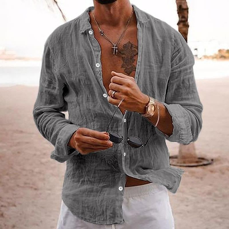 Chemise décontractée en coton et lin