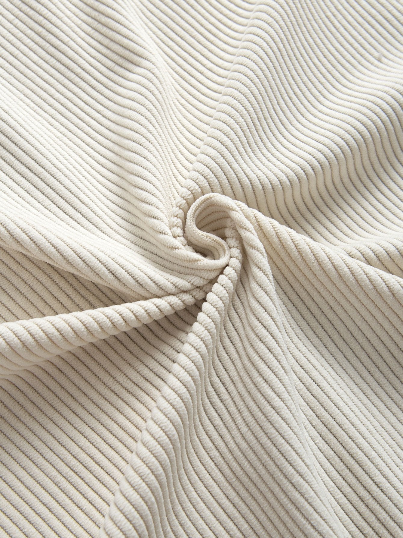 Chemise à manches longues en velours côtelé et col cubain